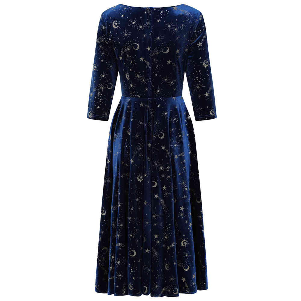 Banned - Luna Celestial Swing Flare dress - Blue